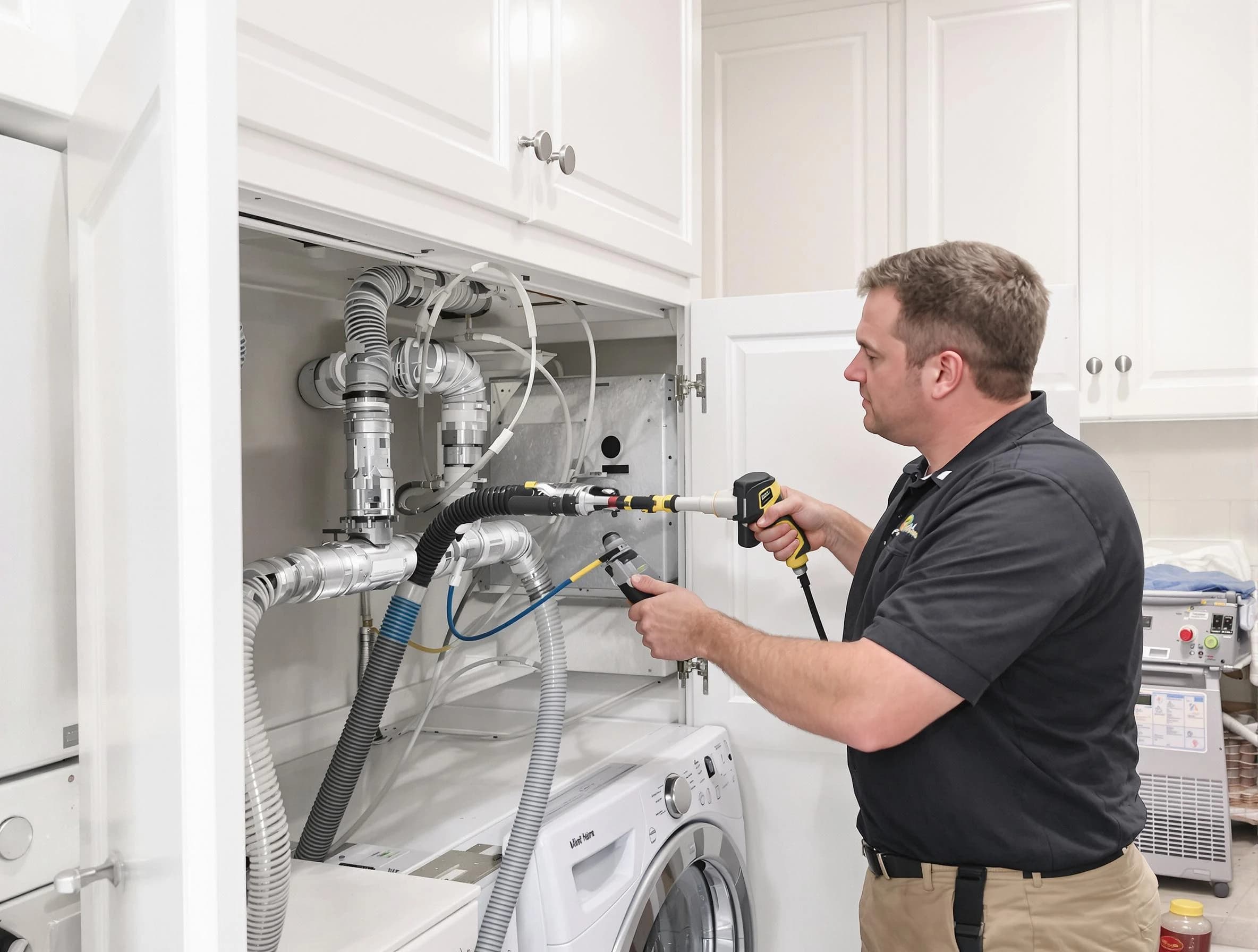 Woodstock Dryer Vent Cleaning professional removing severe blockage from a clogged dryer vent in Woodstock