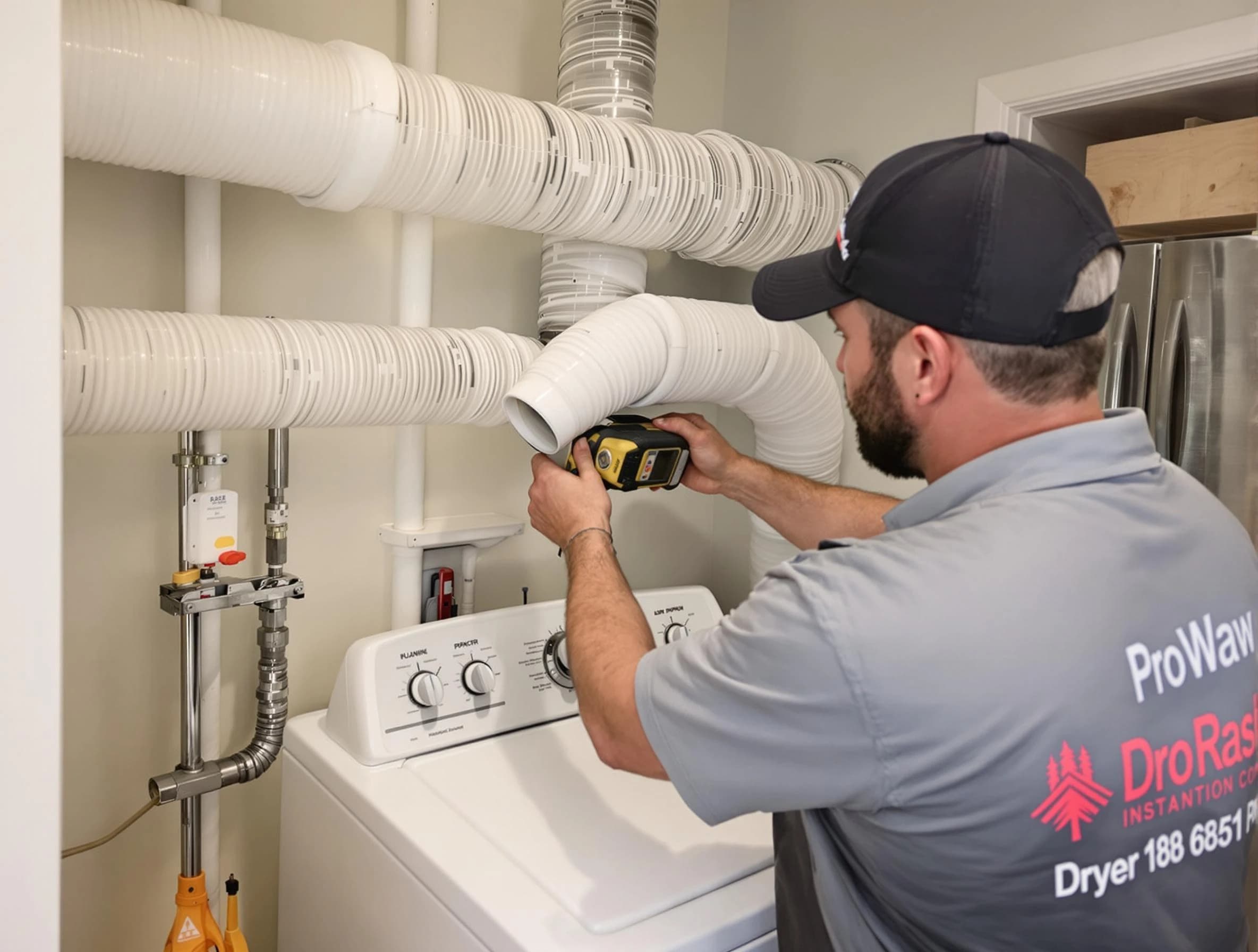Professional dryer vent hose installation by Woodstock Dryer Vent Cleaning in Woodstock