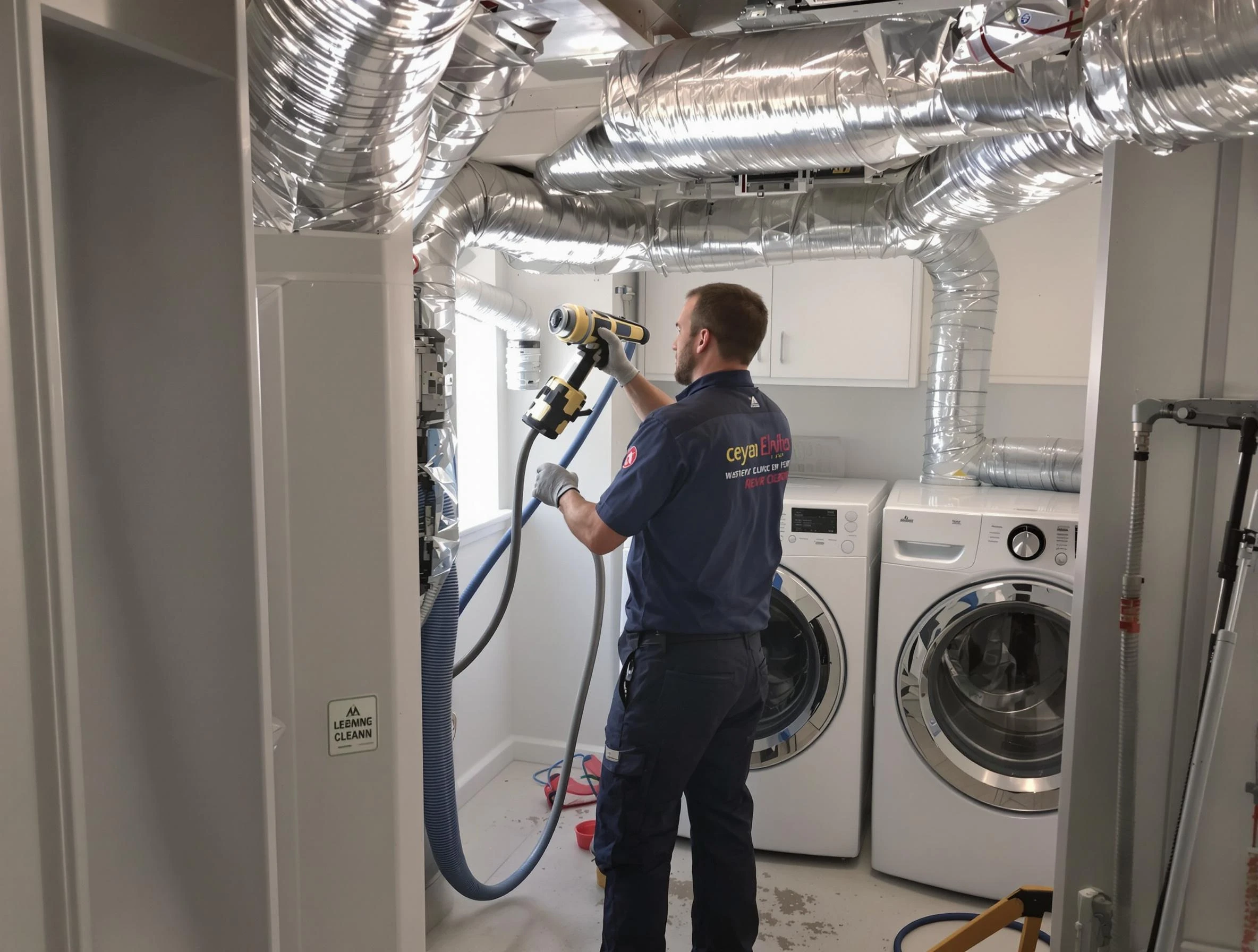 Woodstock Dryer Vent Cleaning specialist using advanced equipment for thorough duct cleaning in Woodstock