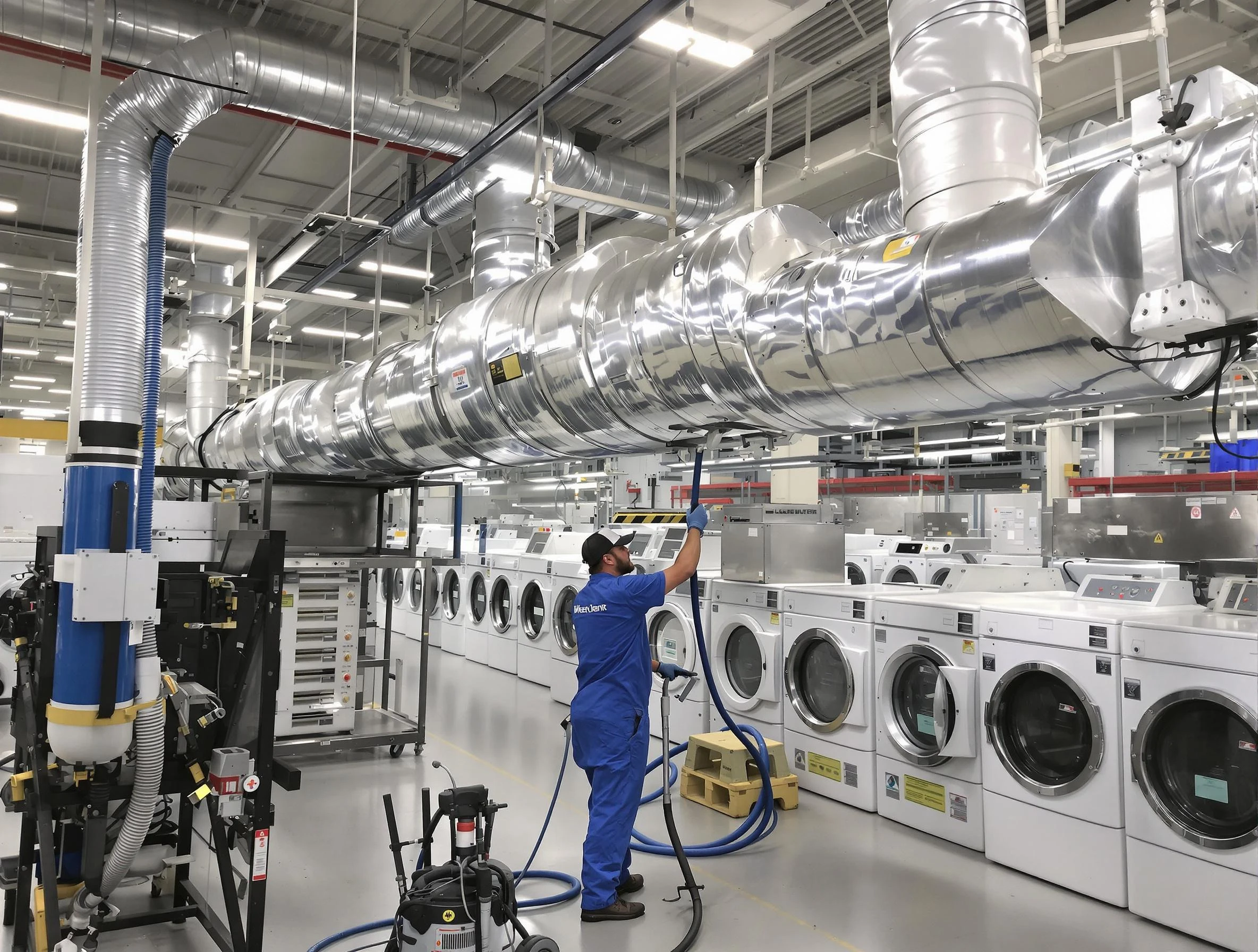 Woodstock Dryer Vent Cleaning team performing heavy-duty industrial dryer vent cleaning in Woodstock